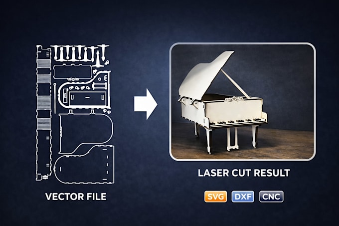 create laser cutting ready svg dxf vector files for cnc