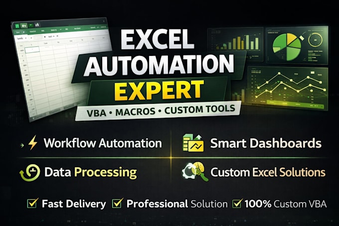 do excel vba, macros, formulas, app script and dashboards