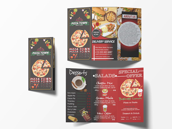 do the bi fold and tri fold brochure design business flyer