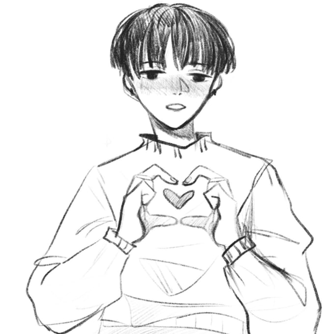 Draw anime, nsfw, or fanart in sketch style by Mooncattt Fiverr