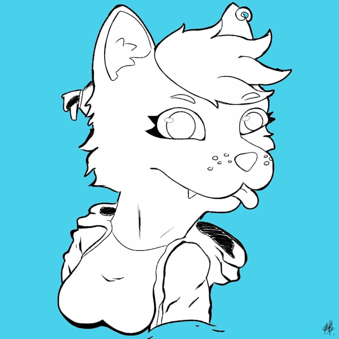 make a base color furry drawing