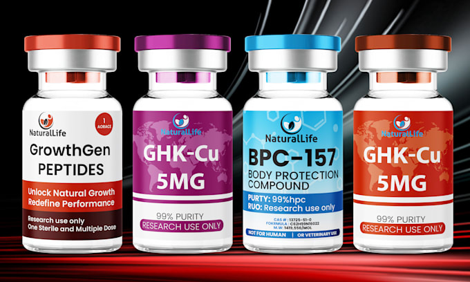 do product label design for peptide sarms,  vials, supplement