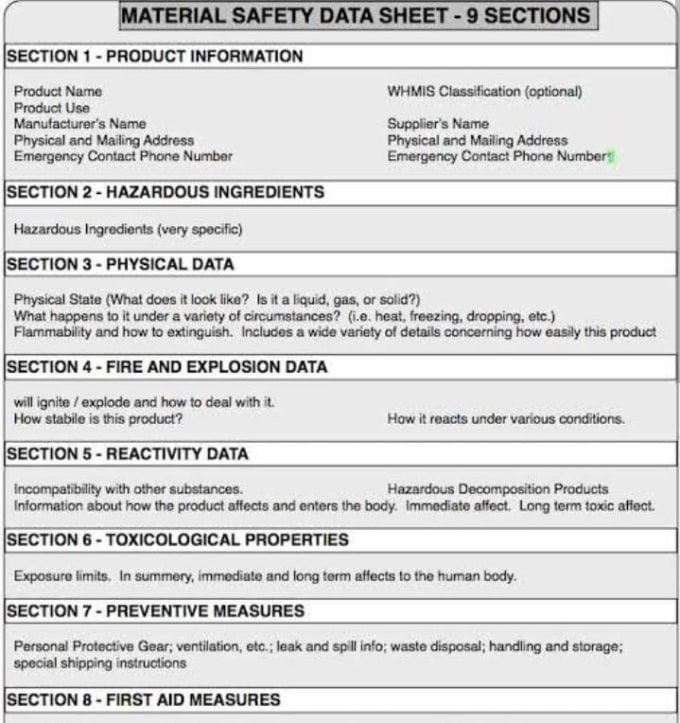 Create globally harmonized system ghs, material safety data sheet msds