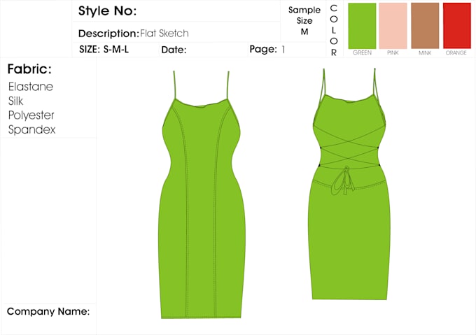 do fashion  tech pack technical drawing and flat sketch