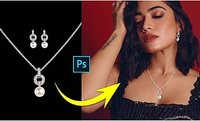 do high end jewelry retouching and add jewellery on model