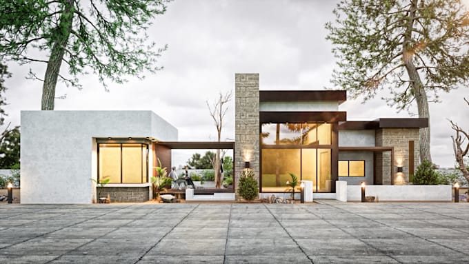 Create realistic architectural exterior rendering by Johnselwyn00 | Fiverr