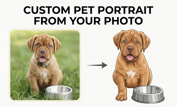 draw a custom pet vector portrait in cartoon style