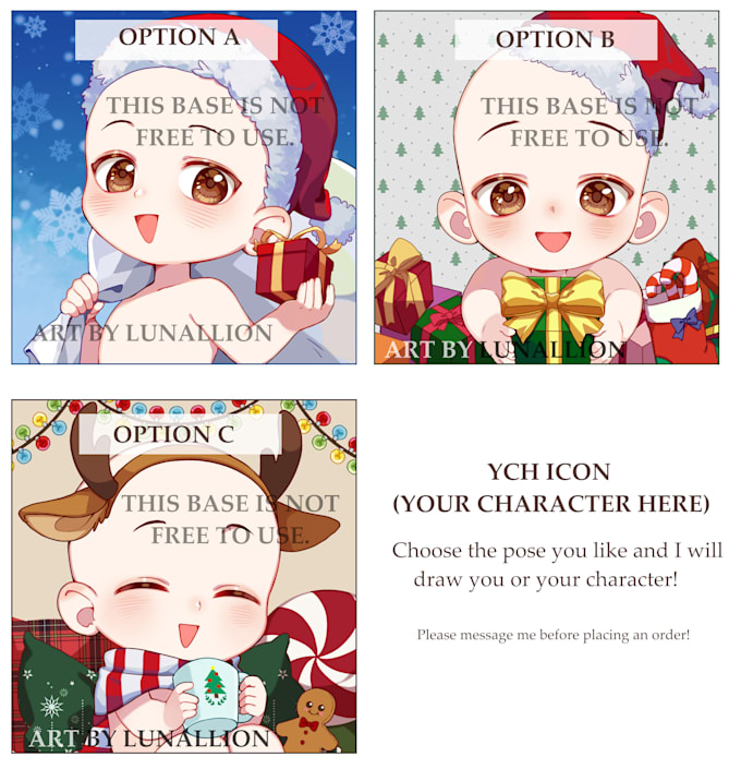 draw a cute christmas icon ych