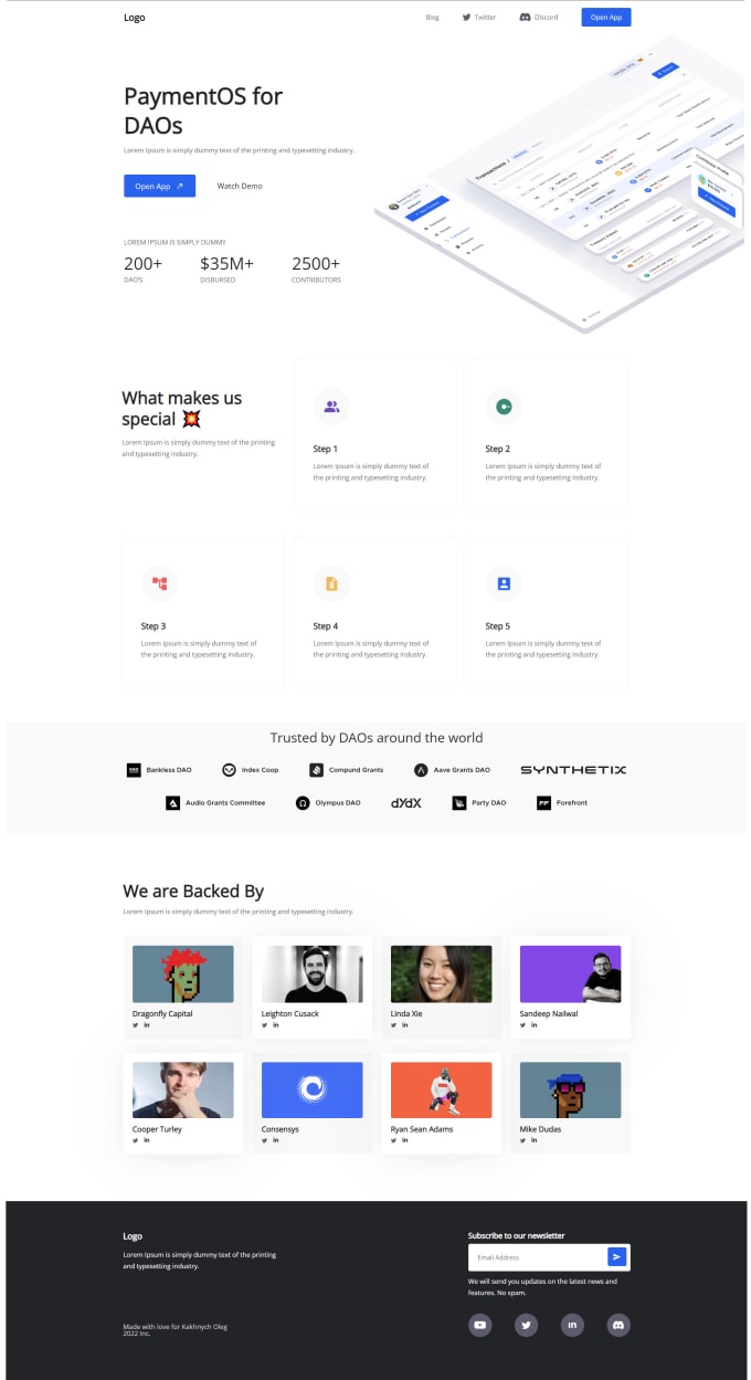 Html css landing page template ready to use by Oleg kakhnych Fiverr