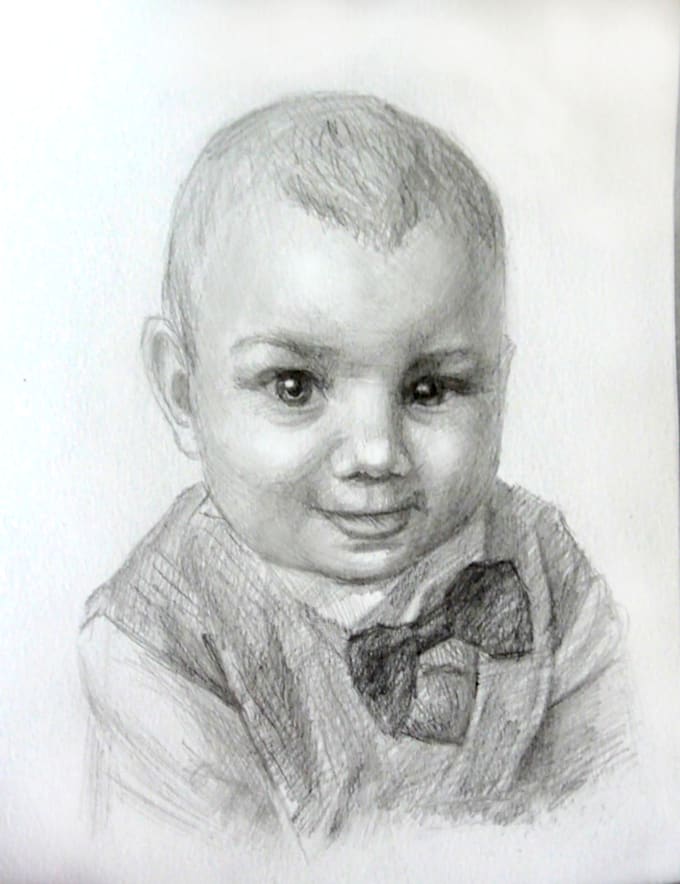 Draw realistic hand drawn portrait from a photo by Blixtart Fiverr