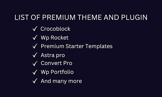 install wordpress, elementor pro, wp rocket, crocoblock other plugins updateable