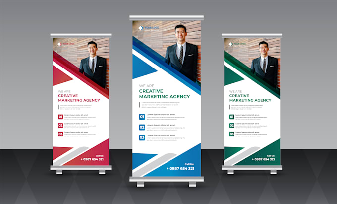 design a roll up banner, retractable, pop up or pull up banner ads