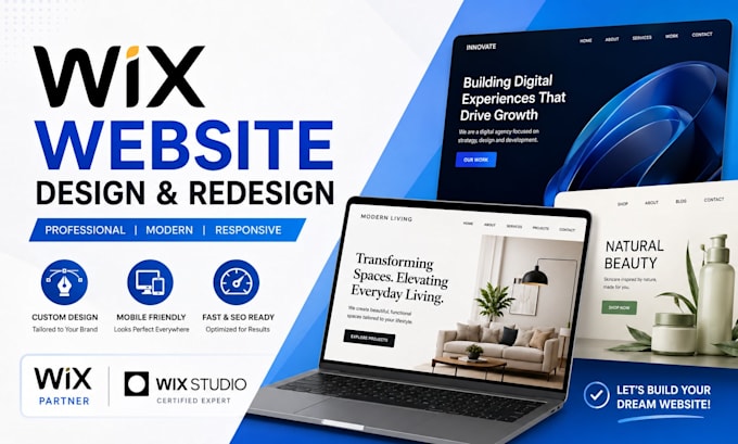 design a professional wix website and redesign wix website