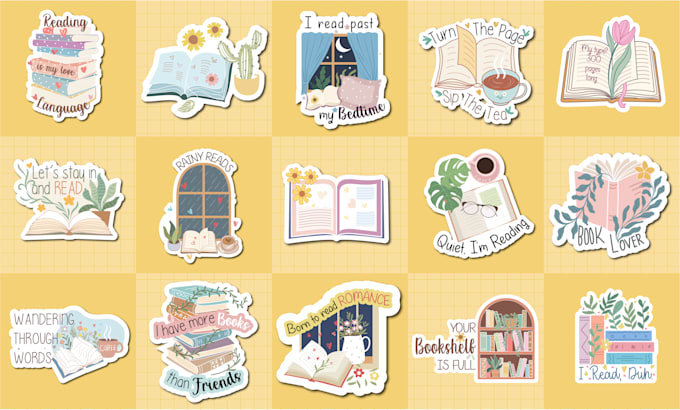 do cute handdrawn sticker designs for you