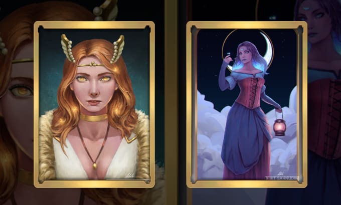 Make card game, board game and tarot card illustration by Angle8studios