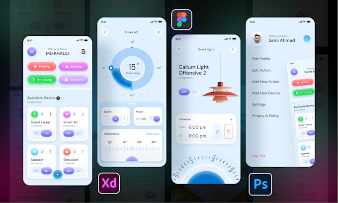 do figma app ui design, mockup, app store screenshots