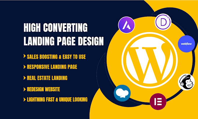 create wordpress unbounce landing page website using elementor pro