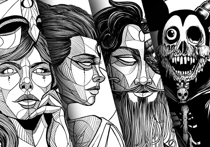 make an amazing digital lineart drawing for you