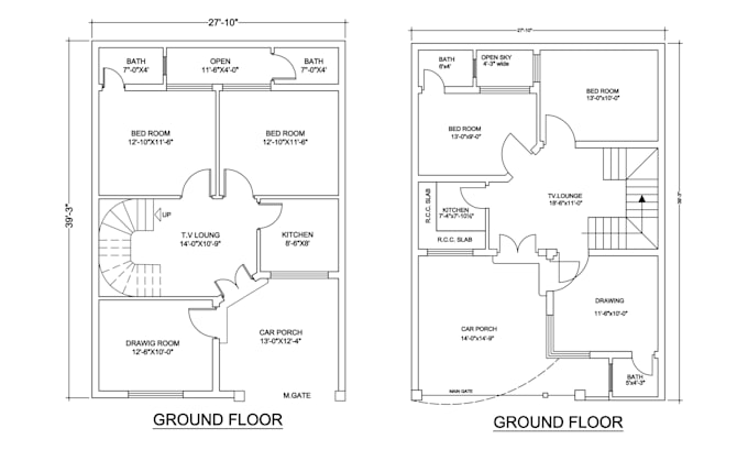 Architectural house design, floor plan and building house plan by Sb