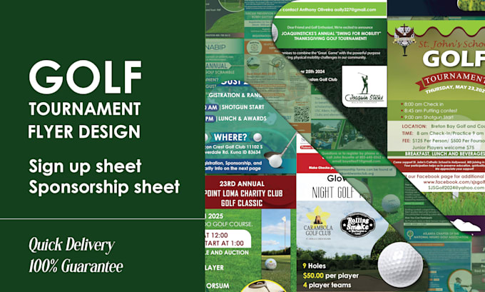 design an impressive golf tournament flyer