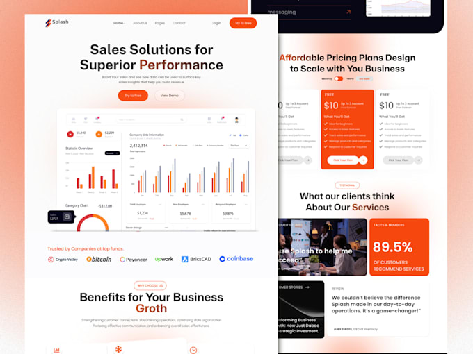 do professional and modern landing page design