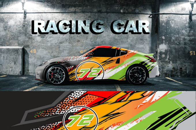 do racing car ,sport car ,gaming car ,livery car,  custom car wrap design