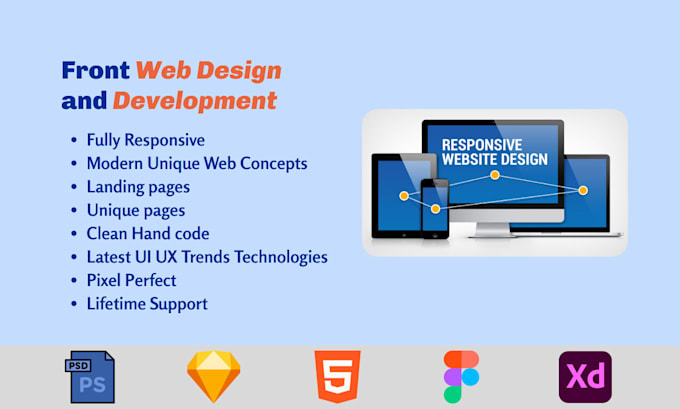 convert psd to html ,figma to html ,xd to html , front end