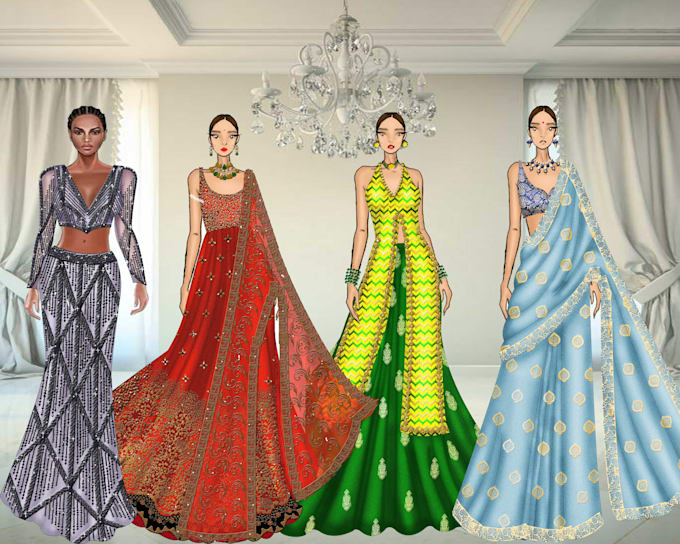 Create professional digital fashion illustrations and flat sketches by ...
