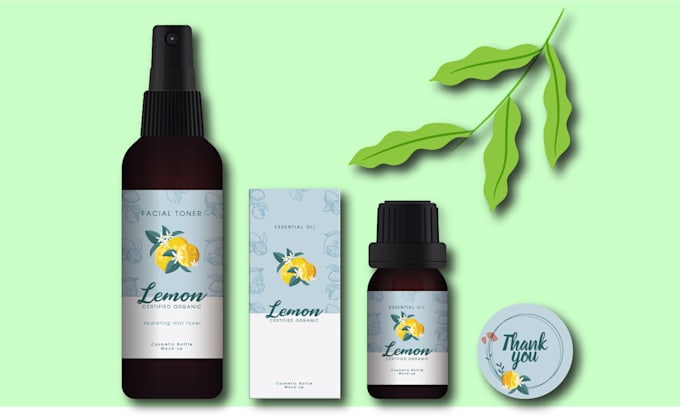 design packaging, business cards, logo, and product layout