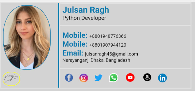 Create clickable email signature using html and css by Yousuf_elyeas ...