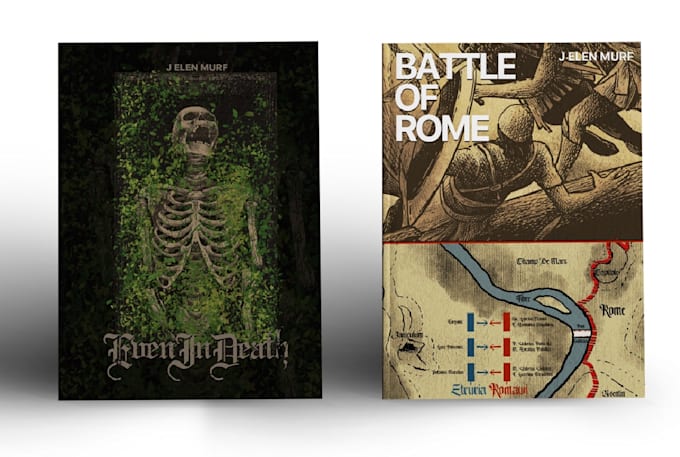 create dark vintage illustrate book cover