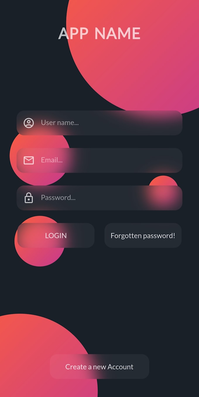 design login pages written in flutter framework