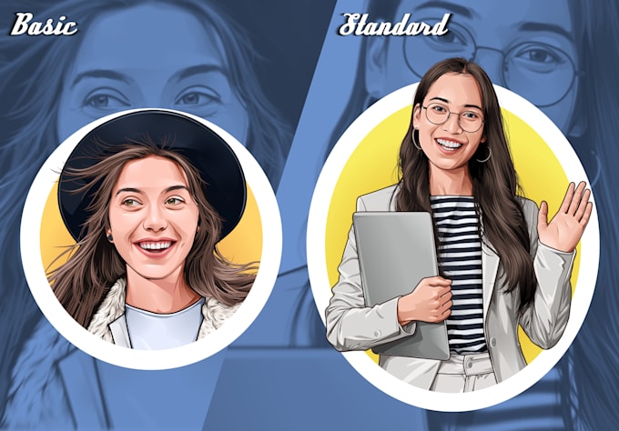 draw your photo into stunning vector cartoon portrait