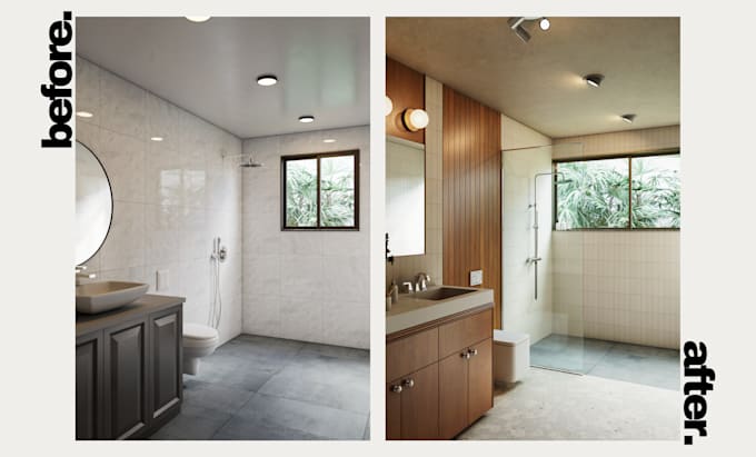 do bathroom virtual staging and virtual renovation