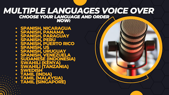 do voice over by multiple characters for multiple languages