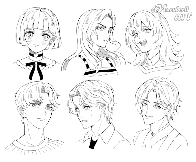 draw facial expression of your character in anime style
