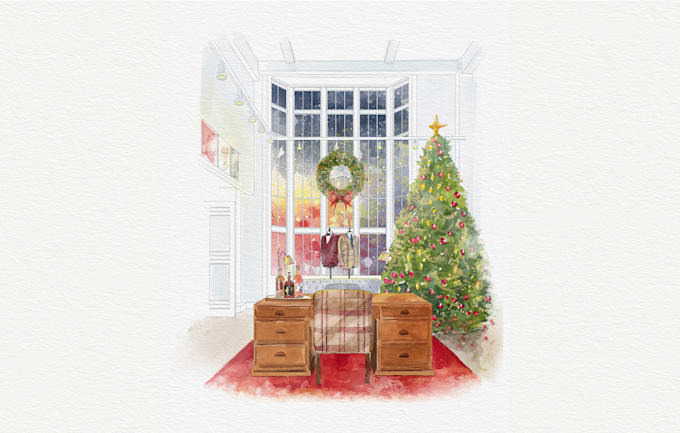 create an illustrated holiday card