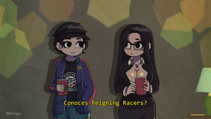 draw you and your partner in scott pilgrim take off style