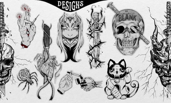 create a dark art style custom tattoo design