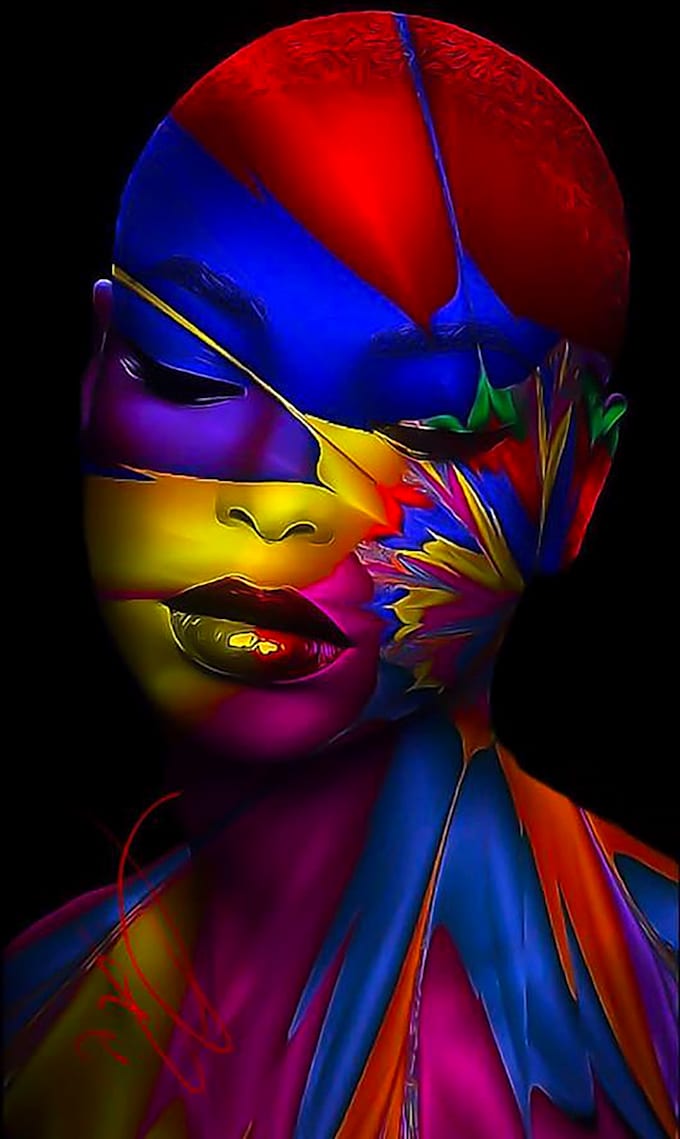 Draw a digital abstract art illustration, prints, or book cover by