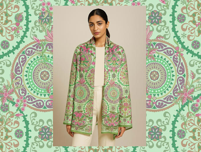 design a luxurious custom scarf or stole print