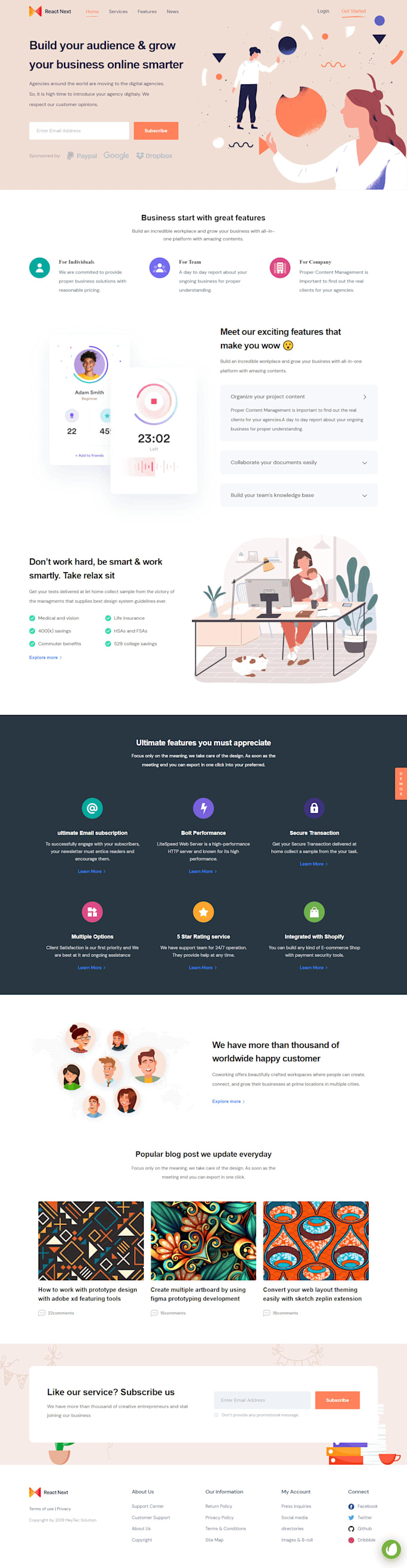build your website with react js or next js