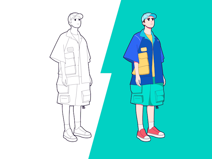 draw minimalist lineart illustration your character