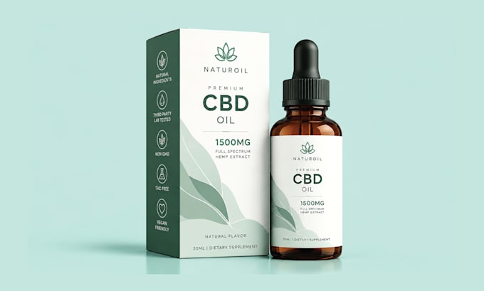 design premium cbd label, product label and bottle packaging design