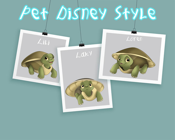 draw your lovely pets into disney cartoon portrait