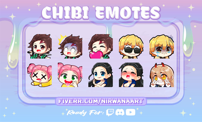 create custom cute emotes for twitch, youtube, discord