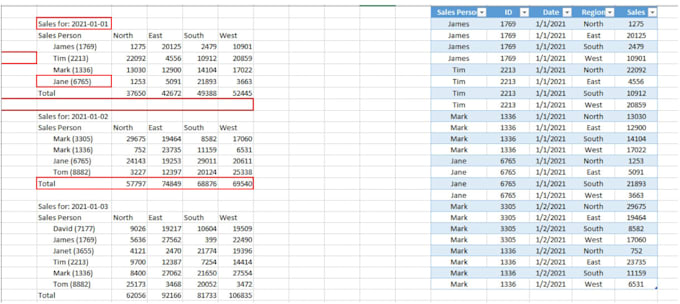 do data cleaning, editing sorting, or separate excel sheet