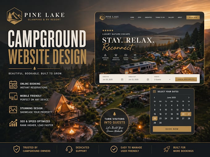 campground rv park wordpress website design mobile SEO ready