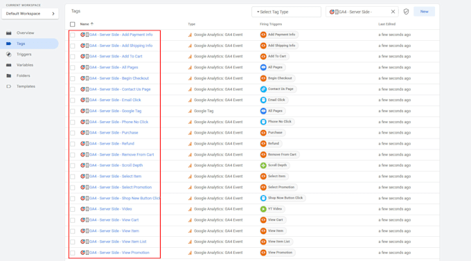 setup google analytics 4, ga4 ecommerce server side tracking via GTM