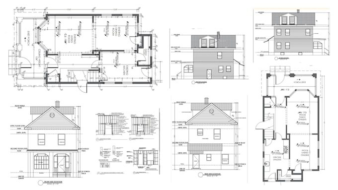 draft 2d floor plans, construction permit drawings and architectural house plans